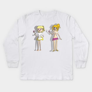 Chica & Toy Chica Humans - Five Nights At Freddys Kids Long Sleeve T-Shirt